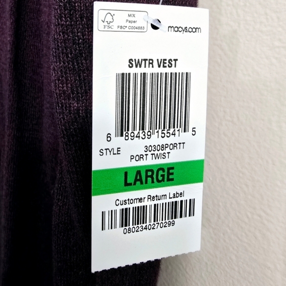 NWT Tasso Elba Macy's Men's Sweater Vest - Picture 7 of 7